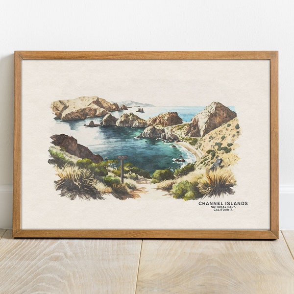 Channel Islands National Park Poster, California Print, National Park Art, Ocean Art, Travel Wall Art, Channel Islands Art, Woodland Nursery