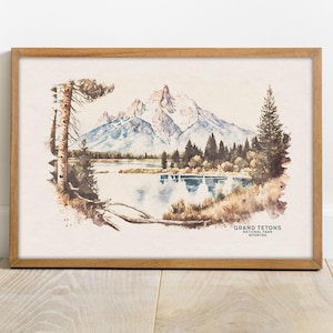 Grand Teton National Park Poster, Reiseplakat, Grand Teton Wandkunst, Nationalpark Kunstdruck, Galeriewand, Einweihungsgeschenk, Kinderzimmerkunst