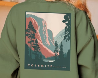 Yosemite Oversized Sweatshirt, National Park Souvenir, Unisex Hiking Camp Gift