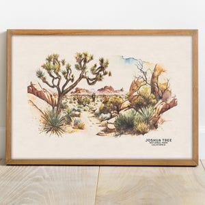 Joshua Tree National Park Travel Poster, National Park Art Print, National Park Poster, National Park Gift, Wedding Gift, Desert Wall Art