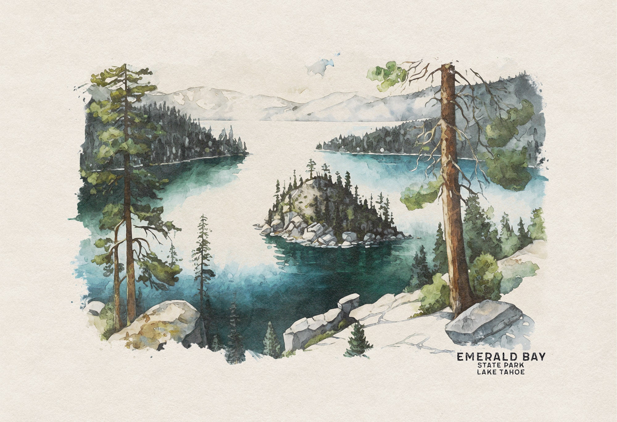 Lake Tahoe Print National Park Poster Lake Tahoe Wall Art - Etsy