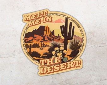 Desert Sticker, Arizona Decal, Waterproof Vinyl, Water Bottle and Bumper Sticker, Cactus Sticker