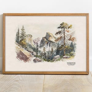 Yosemite Nationalpark Poster, Nationalpark Kunstdruck, Reiseplakat Wandkunst, Nationalpark Geschenk, Housewarming Geschenk