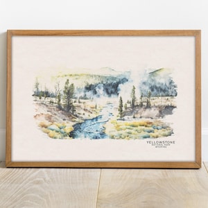 Yellowstone National Park Poster, Travel Poster, Yellowstone Art Print, National Park Art, Housewarming Gift, Travel Gift, Gallery Wall