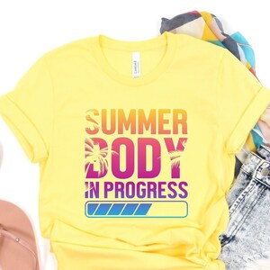 summer body in progress shirt summer beach lovers shirt sunset lover shirt palm trees beach tshirt big girl beach tshirts funny summer beach