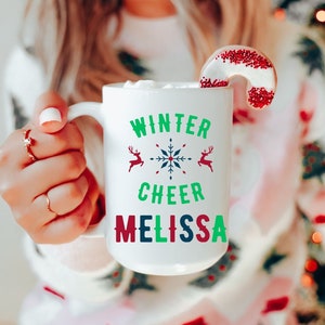Custom Christmas Winter Cheer quote Mug,Christmas Festive season Quotes Mug,Christmas Birthday Gift,Christmas family couple match Gift Mug