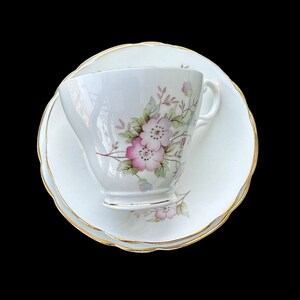 Vintage Montfort Staffordshire Bone China Tea Set. Biltons England. Set consist of 1x Tea Plate, 1x Cup, 1x Saucer. Delicate Romantic Motifs image 6