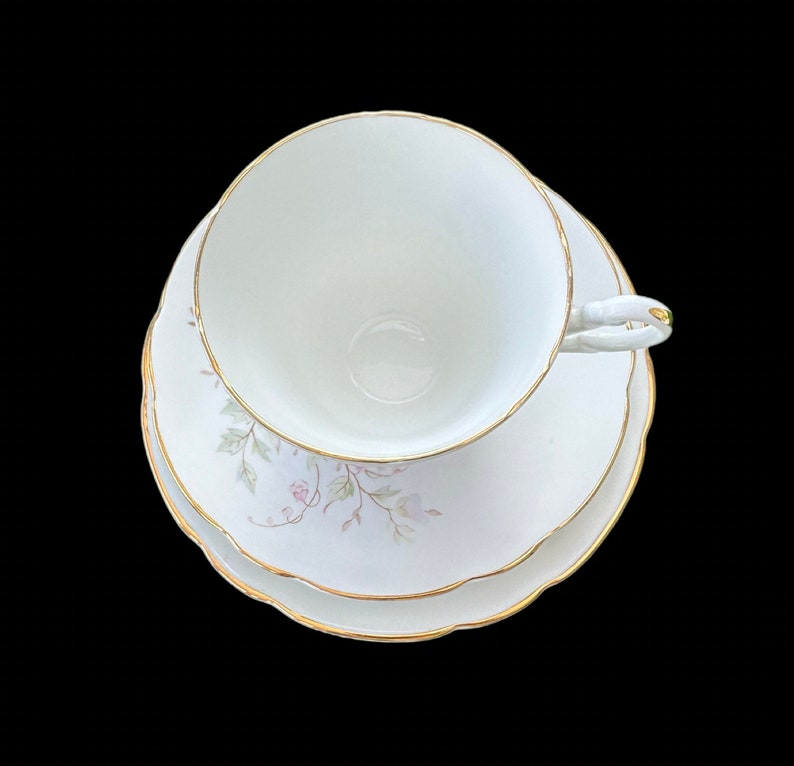 Vintage Montfort Staffordshire Bone China Tea Set. Biltons England. Set consist of 1x Tea Plate, 1x Cup, 1x Saucer. Delicate Romantic Motifs image 3