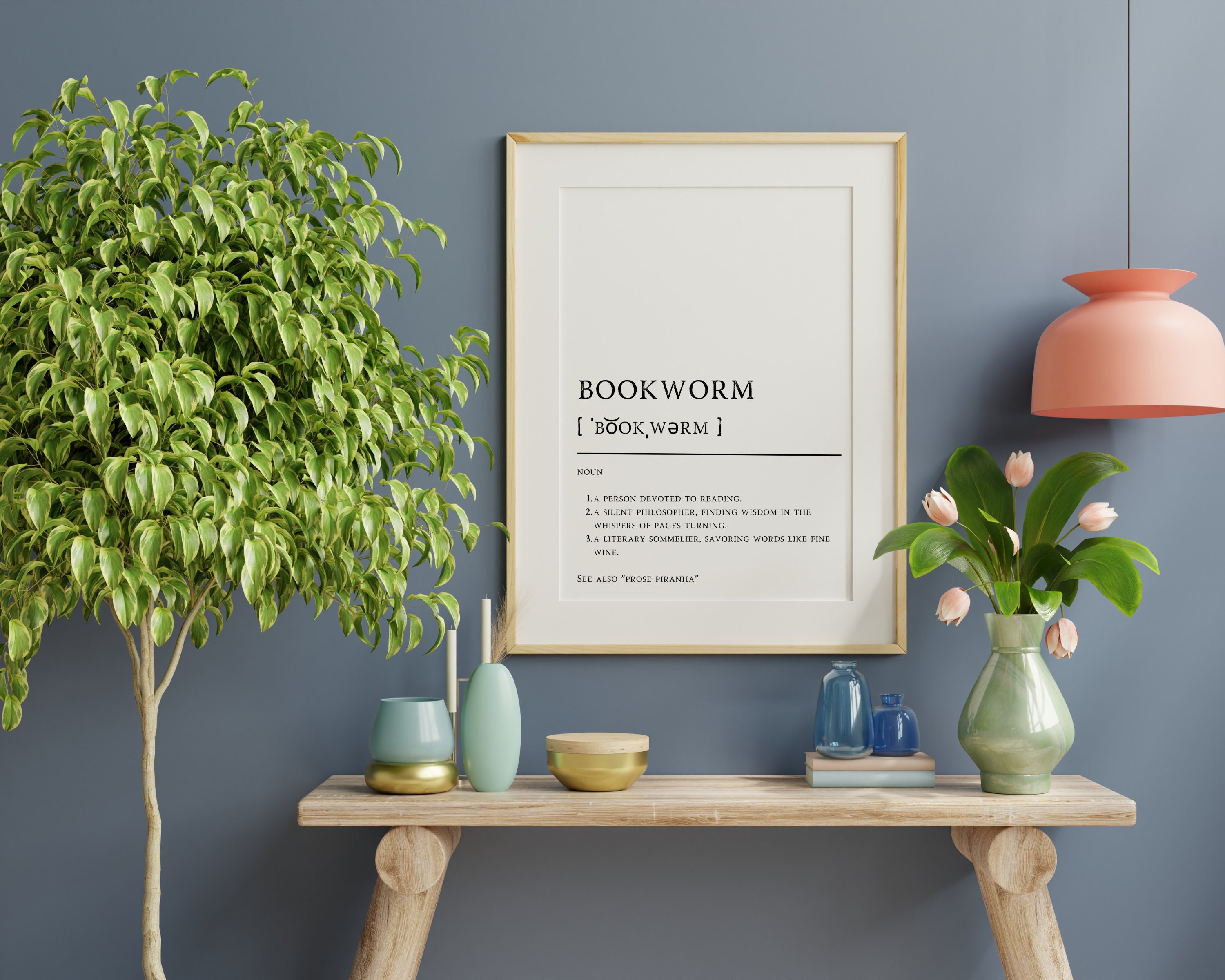 Bookworm Definition Print | Minimalist Library Wall Art (digital ...