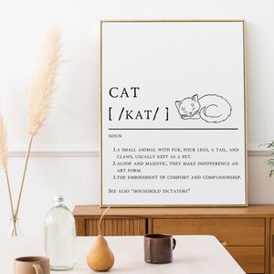Cat Lover&#39;s print | printable wall art | minimalist decor | cat lovers gift | cat wall art | pets gift | digital download | unique cat print