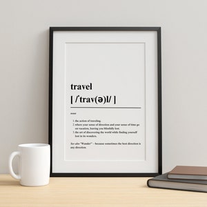Stampa con definizione di viaggio/arte da parete stampabile/arredamento minimalista/amanti dei viaggi/arte da parete per le vacanze/regalo di viaggio/download digitale