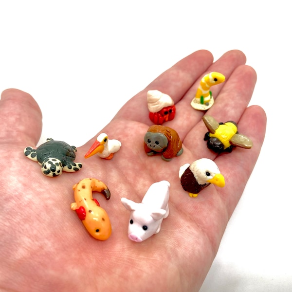 Petites figurines d'animaux personnalisées, figurines d'animaux de compagnie en argile polymère