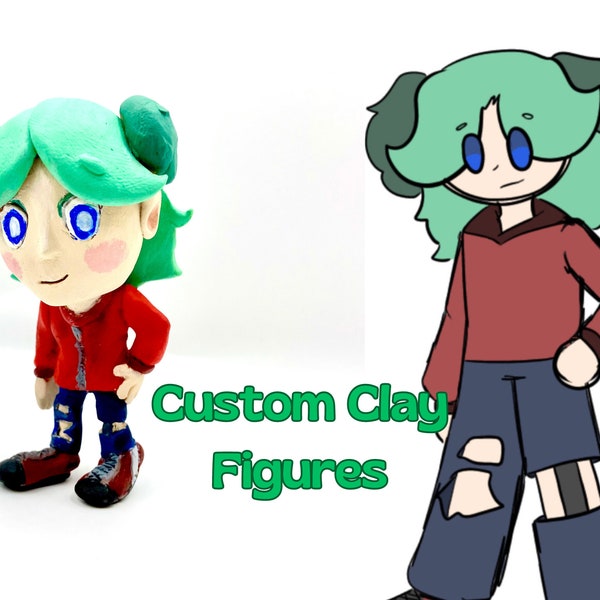 Custom Handmade Chibi Figure Commissions, Polymer Clay Personalized Figurines From Drawing