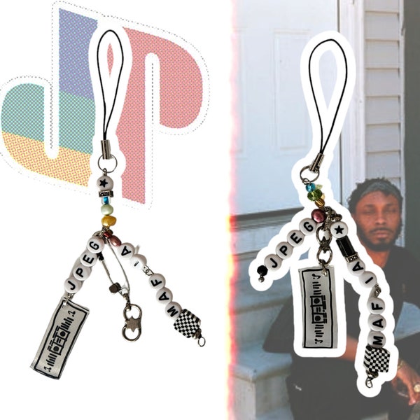 jpegmafia phone charm/keychain - JP, jpegmafia, peggy, music, playstation logo