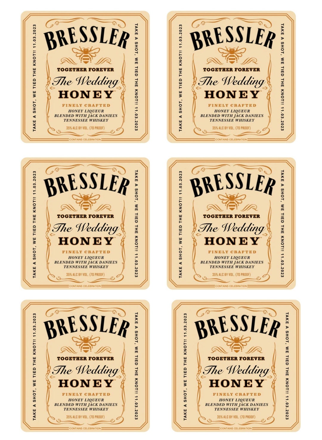 Custom Mini Alcohol Bottle Labels 50ml Etsy