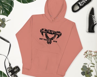 Reproductive Rights Hoodie, Women's Rights, Floral Uterus Graphic