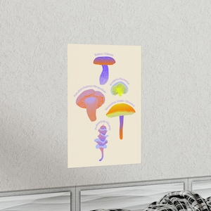 Psychedelic Mushroom Illustration Premium Matte Vertical Poster