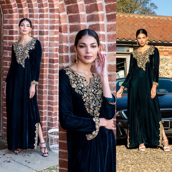 Green Velvet Dress Etsy UK