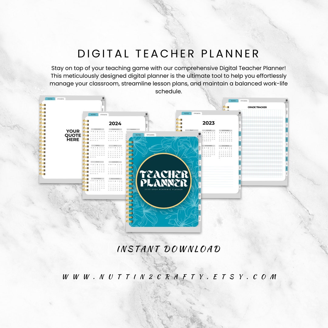 20232024 Digital Teacher Planner Instant Download 8.5x11 Etsy