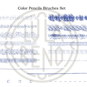 Color Pencil Brushes Set for Adobe Illustrator