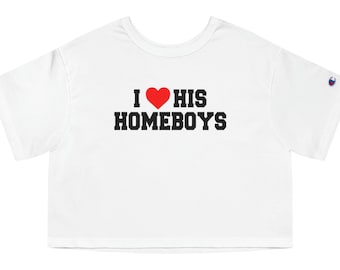 I Heart His Homeboys Crop Top, Funny Women&#39;s Tourist Cropped Tee, Y2K Inspired Fashion Top