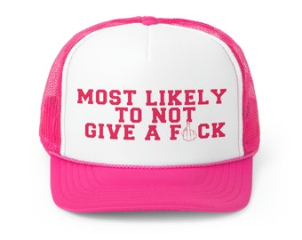 Most Likely To Unisex Trucker Hats, Funny Trucker Hats for Men and Women, College University Party Hats, Funny Sarcasm Day Drinking Hats,