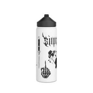 Suicideboys G59 Reusable Water Bottle, Sinner Skeleton Middle Finger Reusable Coffee Cup with Straw, Hydroflask Dupe