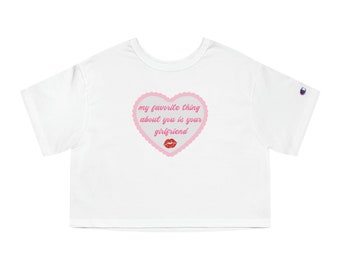 My Favorite Cropped Tee, Women&#39;s Funny Sarcasm Joke Tee, Your Girlfriend Funny T-Shirt for Women, Funny T-Shirts for Celebrating Pride