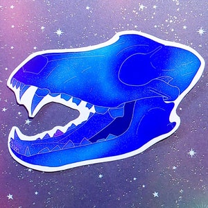 Space Skull Canine 10.5cm Sticker (Furry Wolf Galaxy)