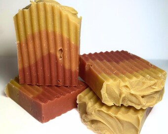 Jabón de pomelo y mango, arcilla rosa, jabón natural hecho a mano