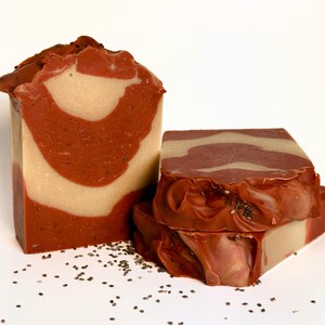 Strawberry Shortcake Soap, Exfoliating Bar Soap, Natural Handmade Soap