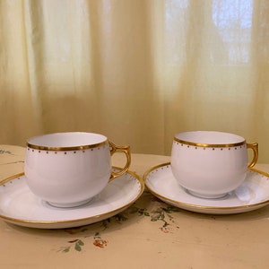 Rare Rosenthal Vintage Gold and White Polka Dot Teacup and Saucer for Tea parties, Bridal showers Anniversary,