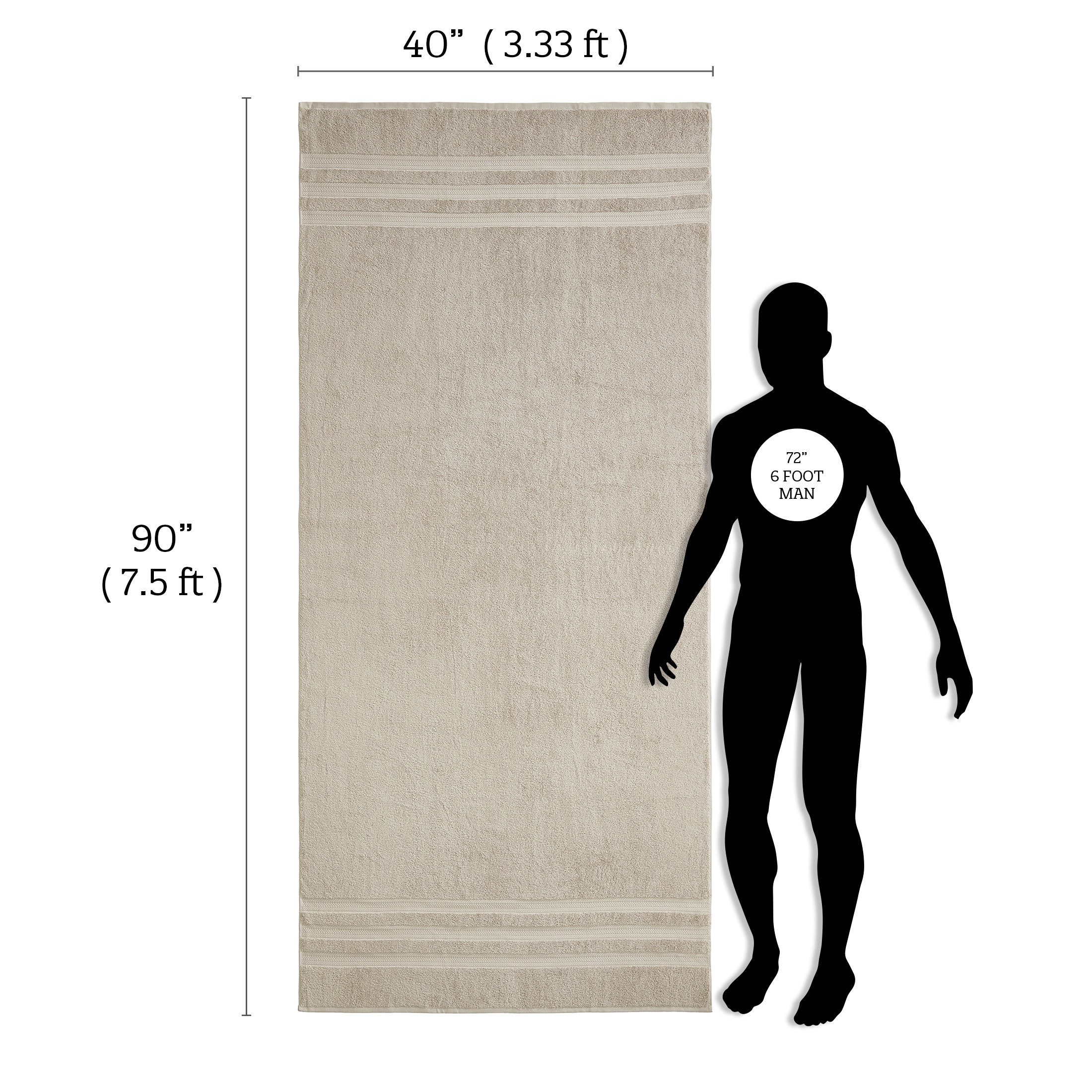 Extra Large Bath Towel Ultra Oversize Bath Sheet 100% Cotton 40in X 90in TAUPE COLOR - Etsy