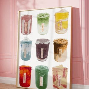 Erewhon Drink/Smoothie Wall Print - Colorful and Trendy Kitchen/Bar Art for LA Girls