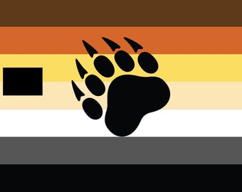 Bärenstolzflagge mit Pfote – LGBTQ-Aufkleber/Folie