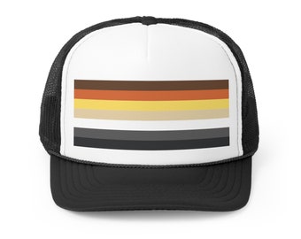 Gay Bear Flag - Trucker Cap! LGBTQIA, LGBTQ hat, Queer hat, gay bear hat, gay bear pride, say gay