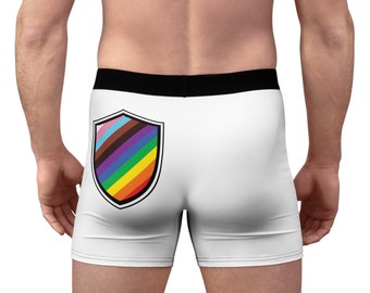 Gay Fortschritt Pride Flagge Boxer Briefs: LGBTQIA + Unterwäsche