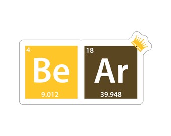 Gay Periodic Bear Pride Sticker: LGBTQIA Vinyl Sticker