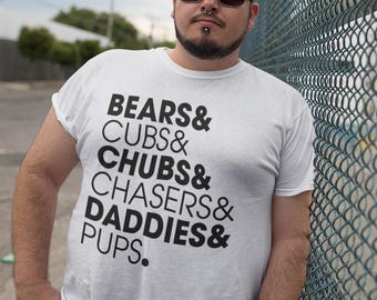 Koszulka Bears Cubs Chubs Chasers Daddies Pups | Koszulka Gay Bear Pride | Koszulka LGBTQ+