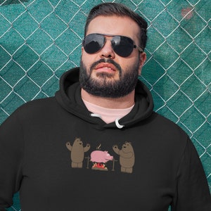 Bear Spit Roast Hoodie | Funny Gay Bear Sweatshirt | Cozy LGBTQ+ Hoodie