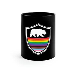 Gay Progressive Bear Badge Coffee Mug! LGBTQIA, Queer coffee mug, LGBTQ coffee mug, gay mugs, say gay