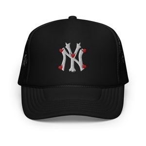 NY New York Trucker Baseball Cap with Devil Hearts