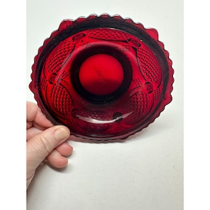 Vintage Avon 1876 Ruby red Cape Cod collection 5&quot; dessert bowl set of 4 bowls