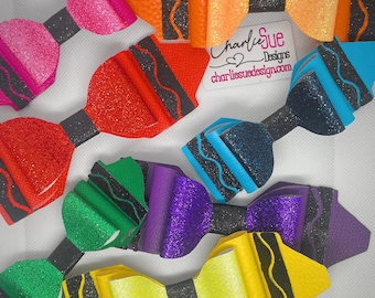Fun Back to School Color Crayon Hair Bows