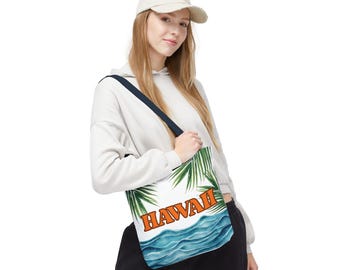 Bolso de mano tropical hawaiano, bolso para vacaciones en la playa, bolso de mano con ambiente veraniego, bolso de viaje, bolso con estampado hawaiano