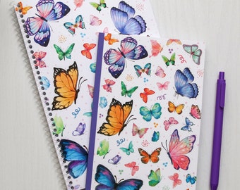 Butterfly notebook, butterfly sketchbook, cute sketchbook, pretty journal, butterfly journal, cottagecore notebook, butterfly lover gift