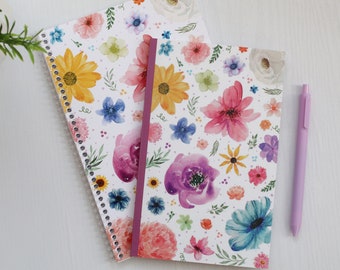 Floral notebook, floral sketchbook, cottagecore notebook, cute sketchbook, pretty journal, gift for plant lovers, flower notebook