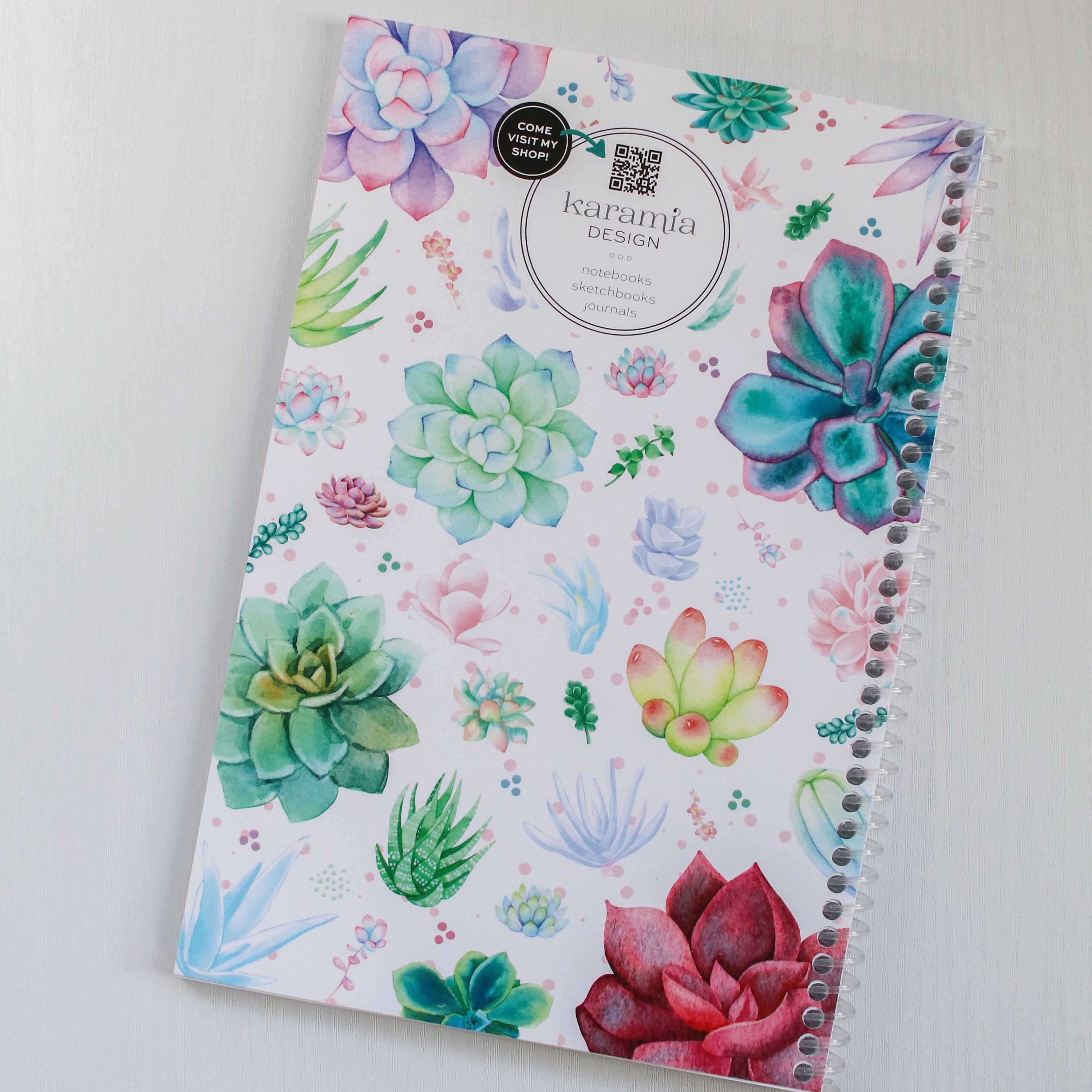 Succulent Notebook, Cute Sketchbook, Watercolor Succulent, Succulent Thank  You Gift, Succulent Desk Accessories, Succulent Favors 