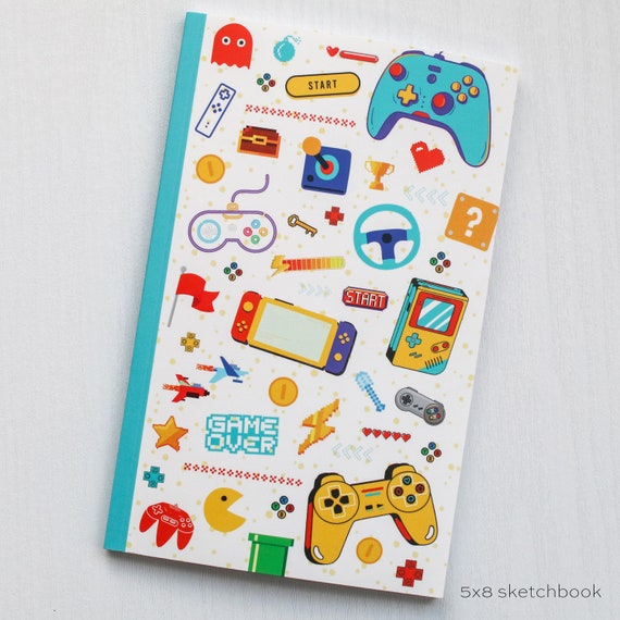 Cute Sketchbook, Video Game Notebook, Video Game Journal, Retro Video  Games, Gift for Gamer, Video Game Gift, Arcade Aesthetic 