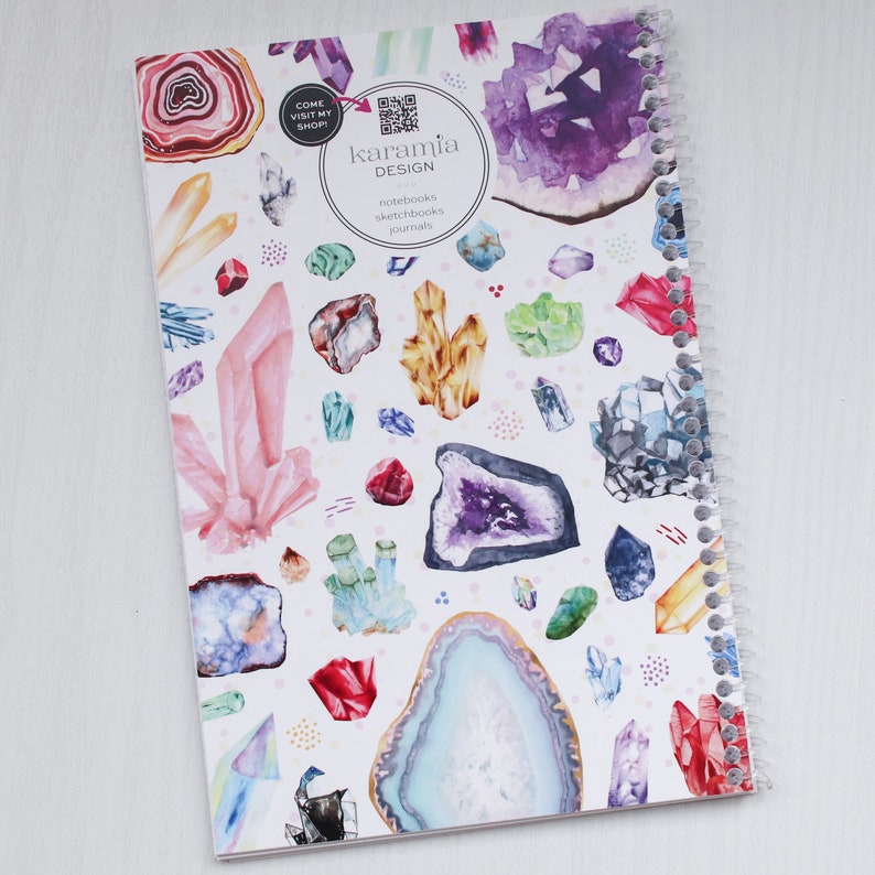 Crystals Journal, Cottagecore Notebook, Cute Sketchbook, Gemstone Book ...